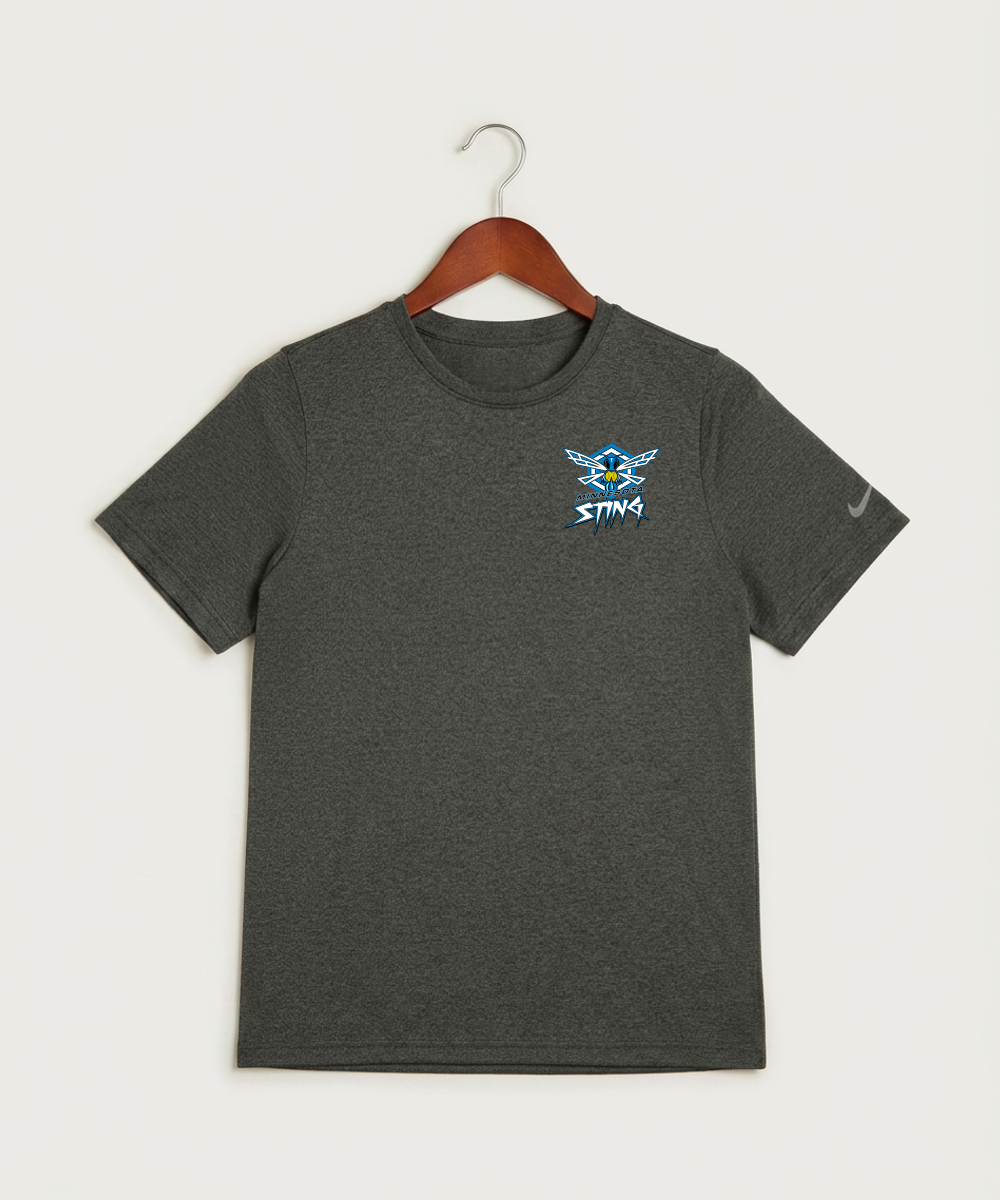 Minnesota Sting Athletics - Dark Smoke Heather Nike Youth Swoosh Sleeve rLegend Tee NKDX8787