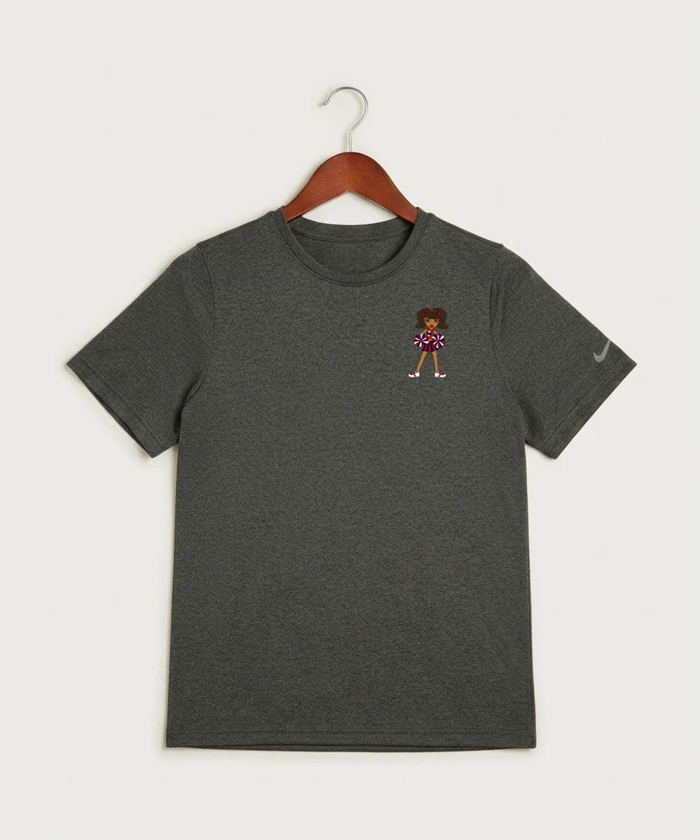 Independence High School Cheer Team - Dark Smoke Heather Nike Youth Swoosh Sleeve rLegend Tee NKDX8787