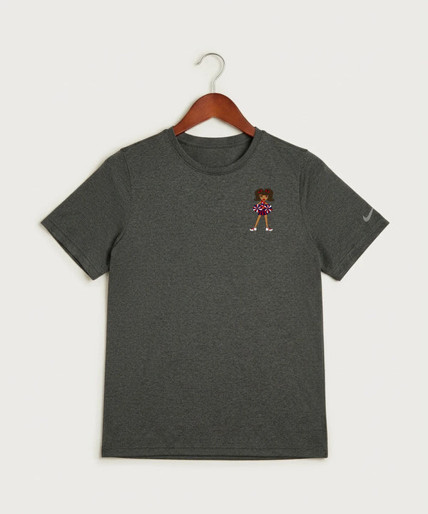 Independence High School Cheer Team - Dark Smoke Heather Nike Youth Swoosh Sleeve rLegend Tee NKDX8787