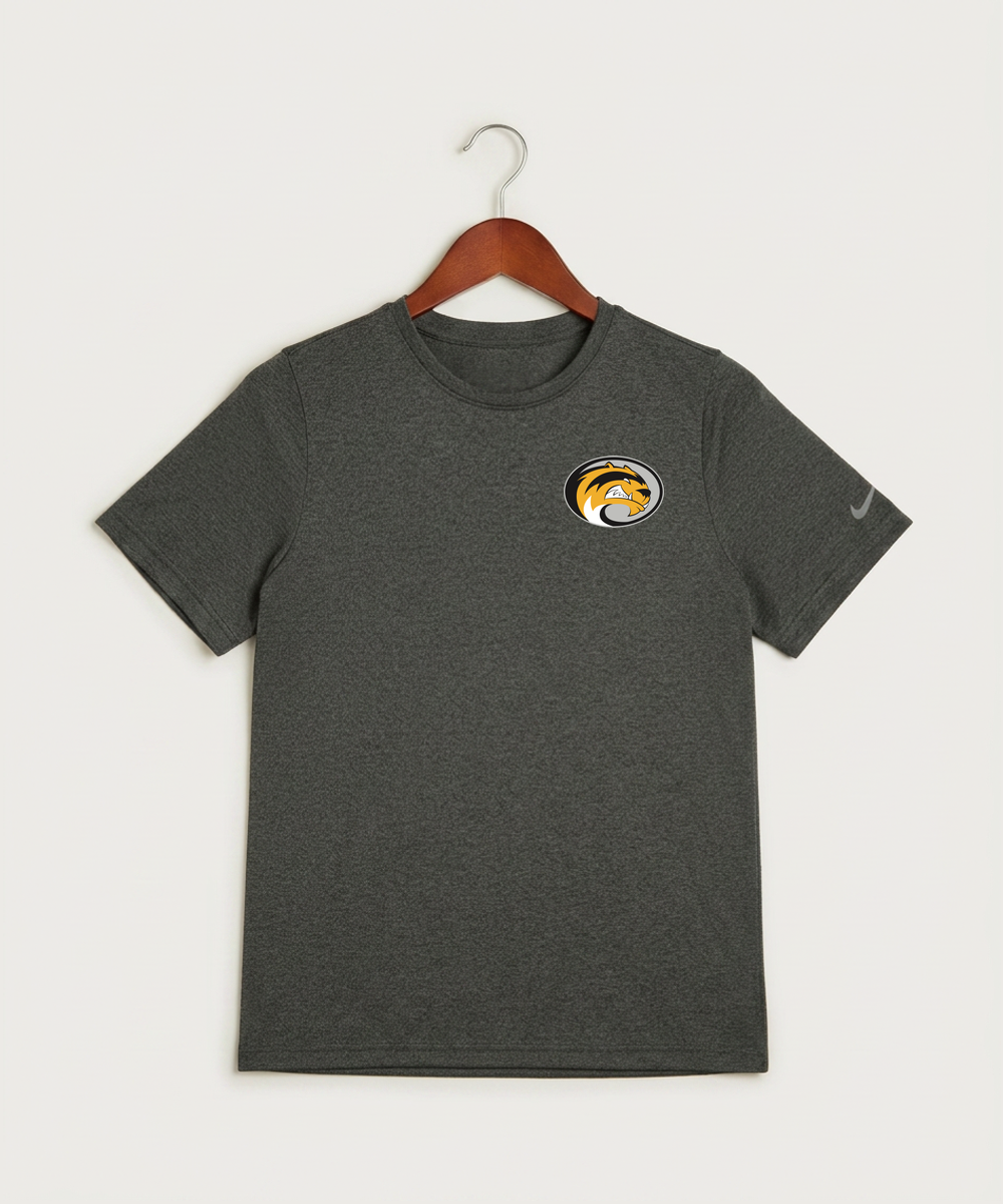Sibley East High School Football (Boys) - Dark Smoke Heather Nike Youth Swoosh Sleeve rLegend Tee NKDX8787