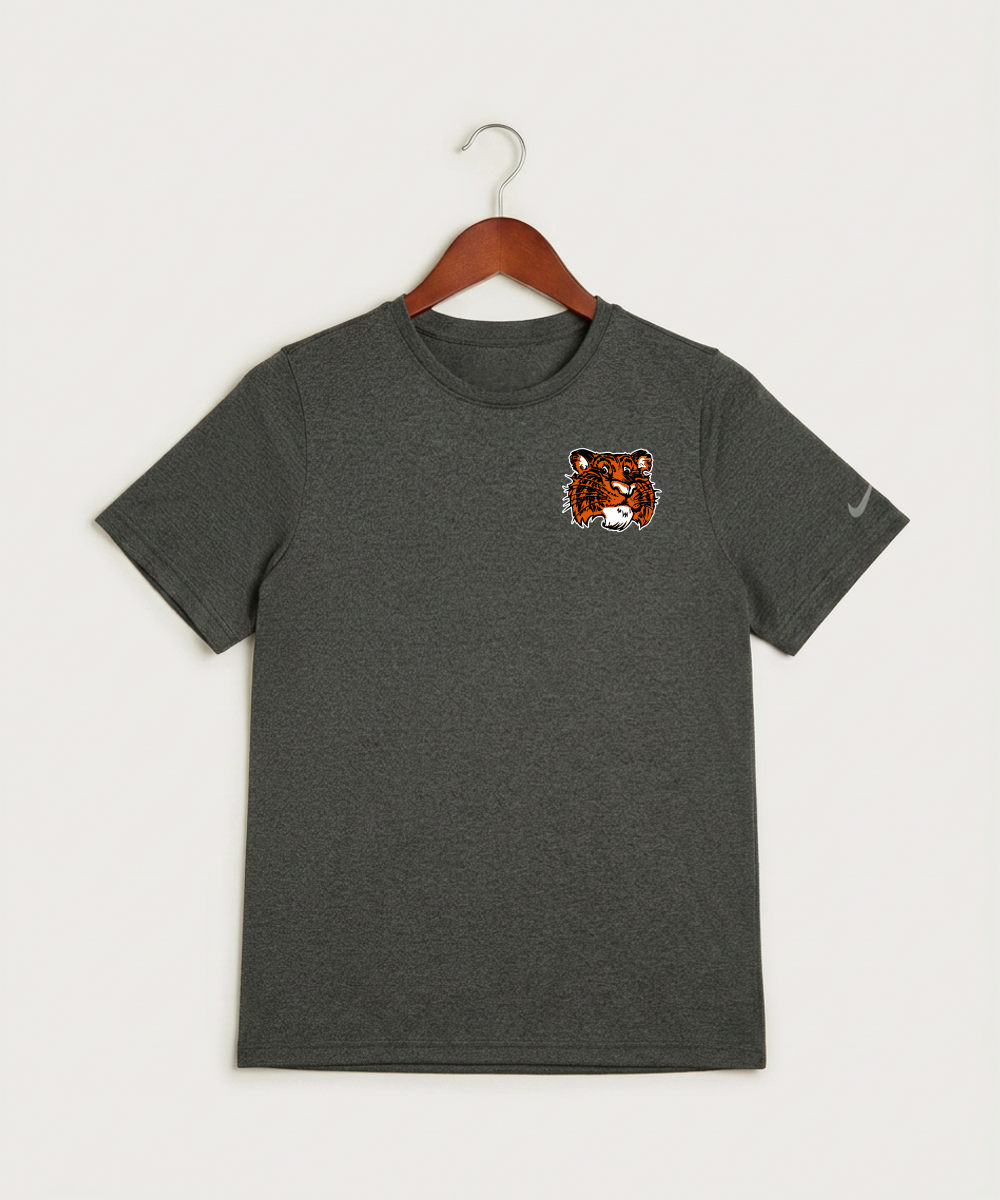 Browerville Public High School Athletics Coed - Dark Smoke Heather Nike Youth Swoosh Sleeve rLegend Tee NKDX8787