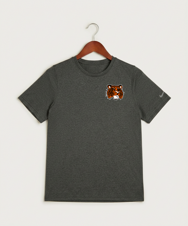 Browerville Public High School Athletics Coed - Dark Smoke Heather Nike Youth Swoosh Sleeve rLegend Tee NKDX8787