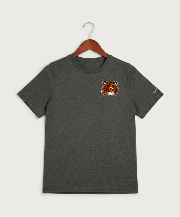 Browerville Public High School Athletics Coed - Dark Smoke Heather Nike Youth Swoosh Sleeve rLegend Tee NKDX8787