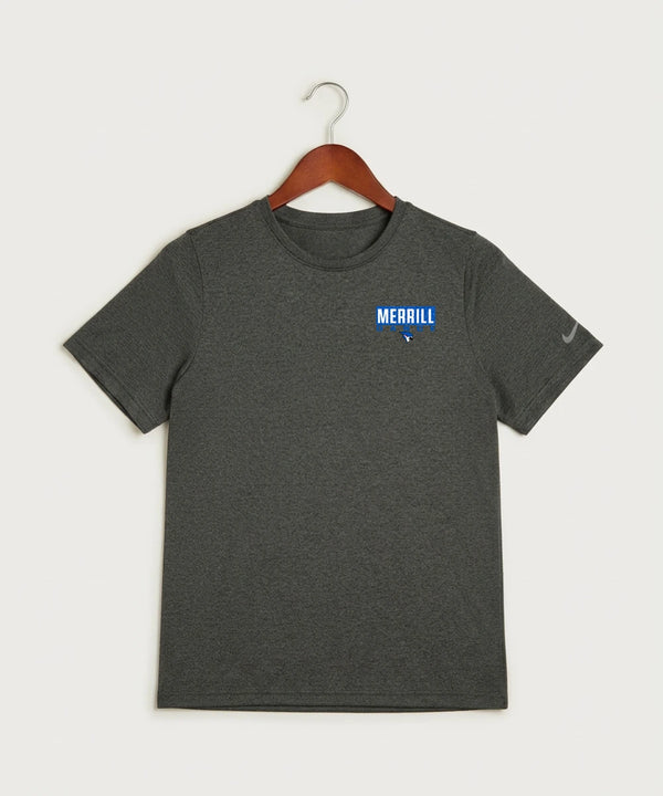 Merrill Dance and Cheer - Dark Smoke Heather Nike Youth Swoosh Sleeve rLegend Tee NKDX8787