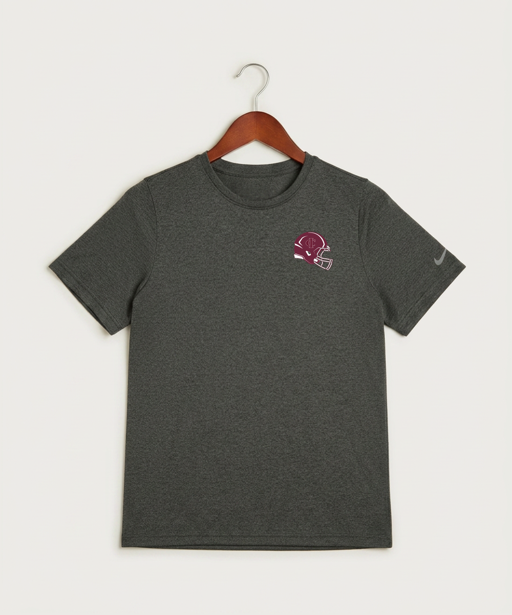 Crosby Ironton High School Football (Boys) - Dark Smoke Heather Nike Youth Swoosh Sleeve rLegend Tee NKDX8787