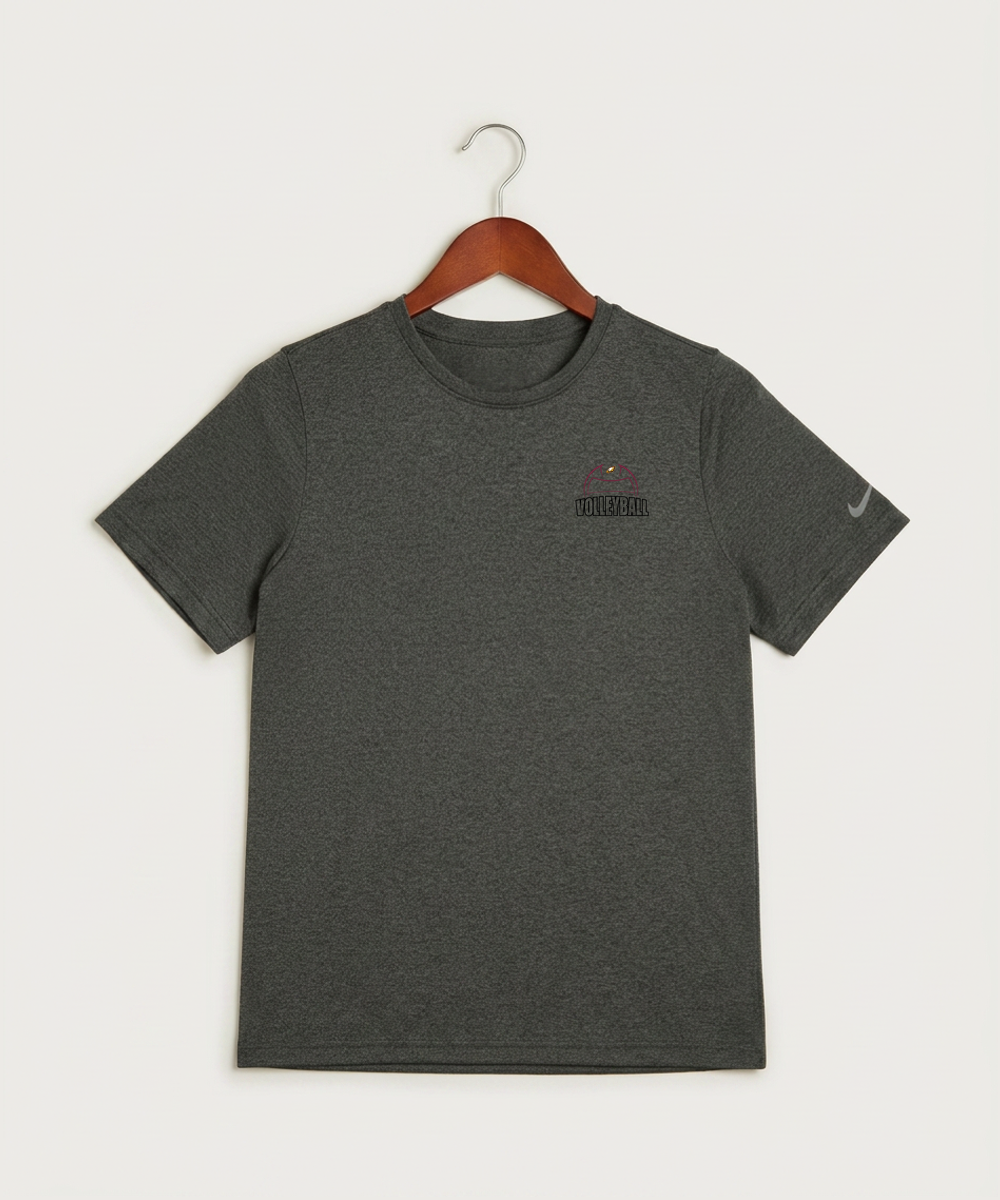 Dover-Eyota High School Volleyball (Girls) - Dark Smoke Heather Nike Youth Swoosh Sleeve rLegend Tee NKDX8787