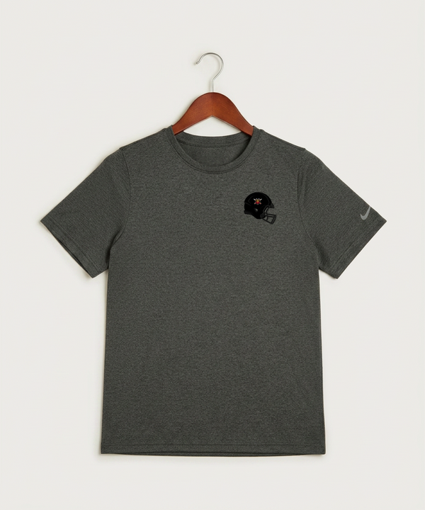 Mille Lacs High School Football (Boys) - Dark Smoke Heather Nike Youth Swoosh Sleeve rLegend Tee NKDX8787