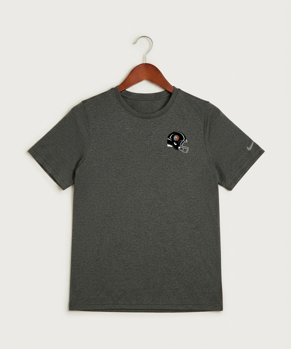 Ogilvie High School Football (Boys) - Dark Smoke Heather Nike Youth Swoosh Sleeve rLegend Tee NKDX8787
