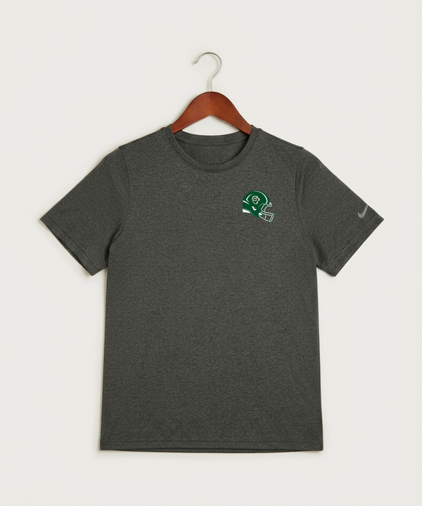 Roseau High School Football (Boys) - Dark Smoke Heather Nike Youth Swoosh Sleeve rLegend Tee NKDX8787