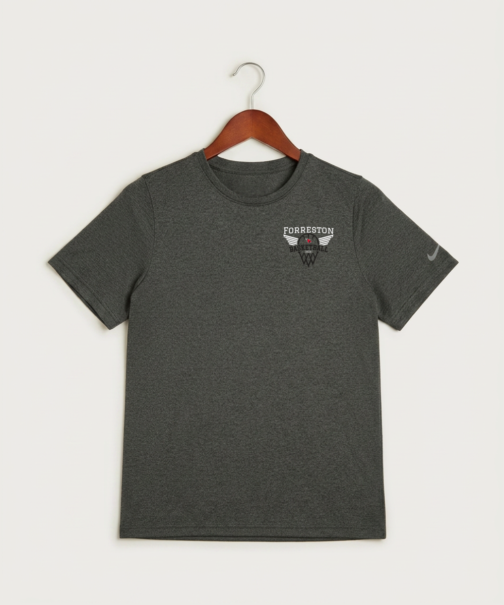 Forreston Basketball - Dark Smoke Heather Nike Youth Swoosh Sleeve rLegend Tee NKDX8787