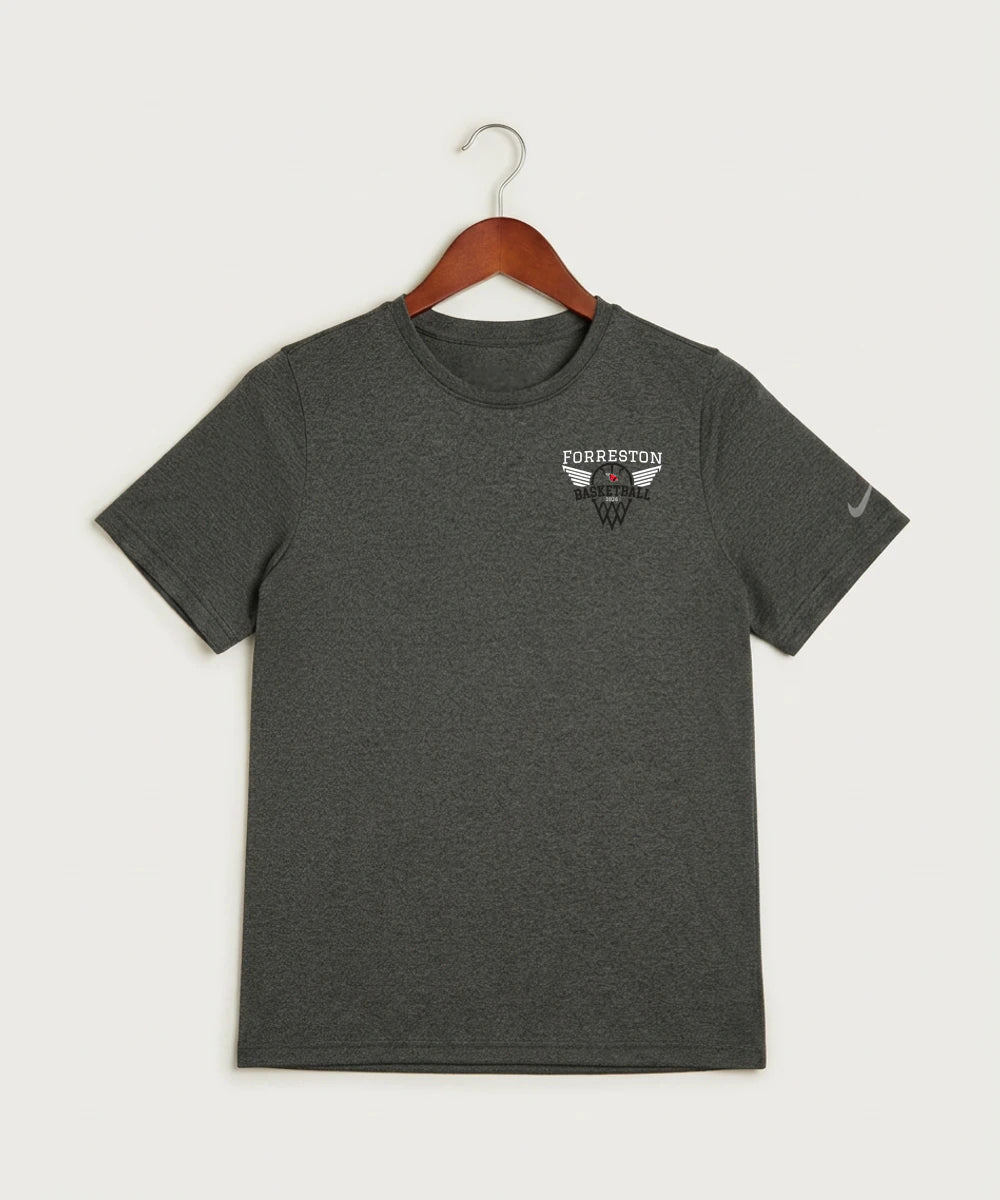 Forreston Basketball - Dark Smoke Heather Nike Youth Swoosh Sleeve rLegend Tee NKDX8787