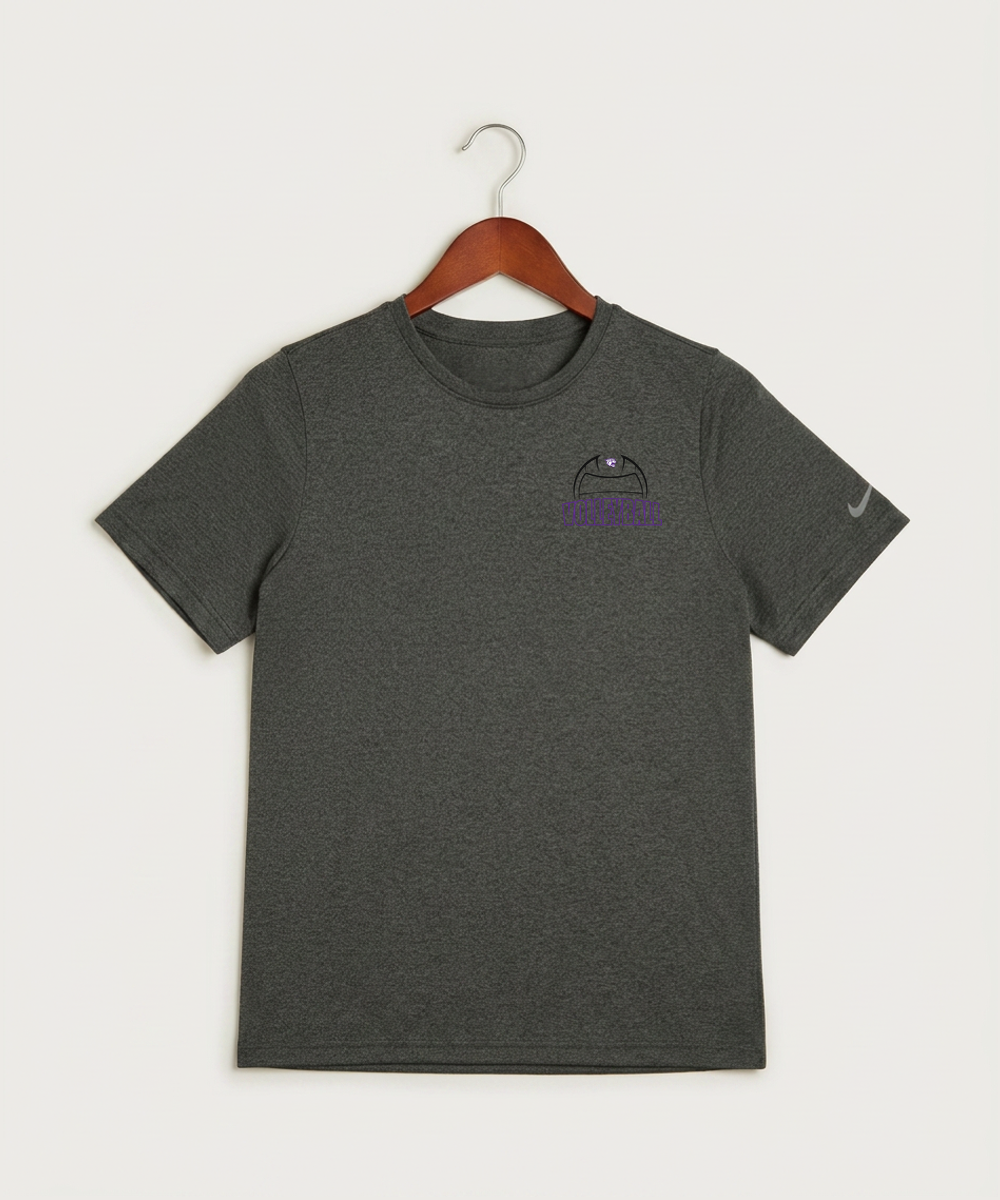 Goodhue High School Volleyball (Girls) - Dark Smoke Heather Nike Youth Swoosh Sleeve rLegend Tee NKDX8787