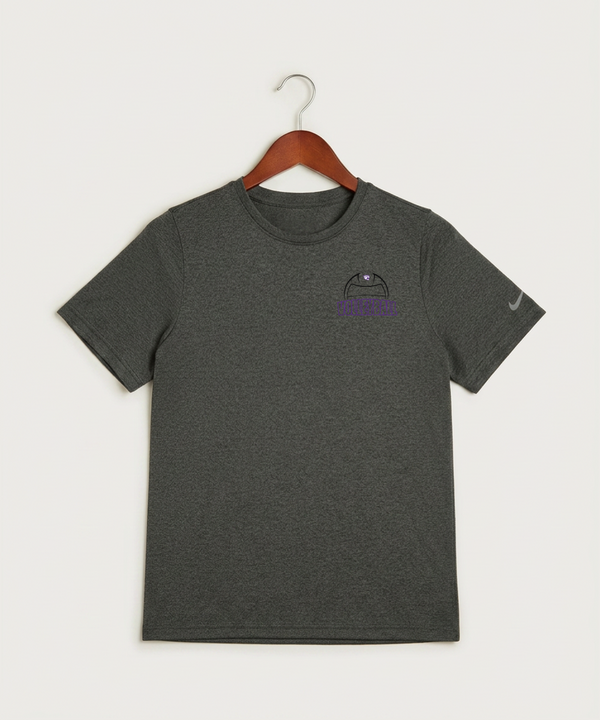 Goodhue High School Volleyball (Girls) - Dark Smoke Heather Nike Youth Swoosh Sleeve rLegend Tee NKDX8787