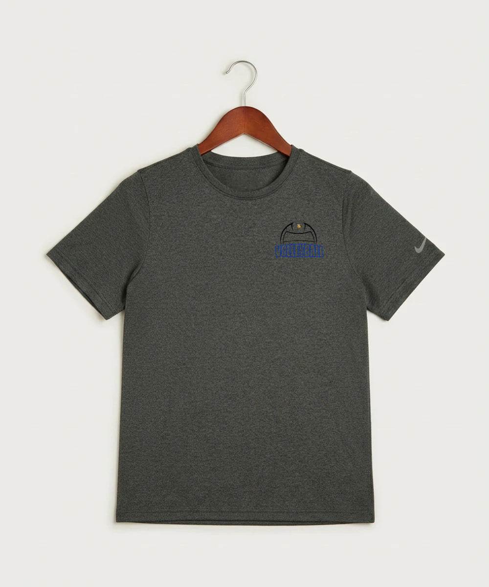 Hayfield High School Volleyball (Girls) - Dark Smoke Heather Nike Youth Swoosh Sleeve rLegend Tee NKDX8787