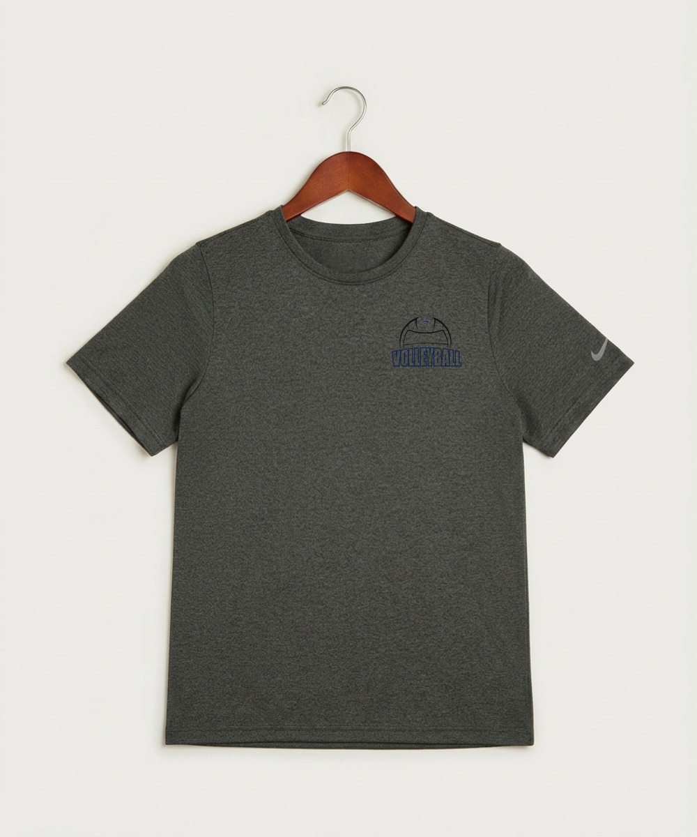 Zumbrota Mazeppa High School Volleyball (Girls) - Dark Smoke Heather Nike Youth Swoosh Sleeve rLegend Tee NKDX8787