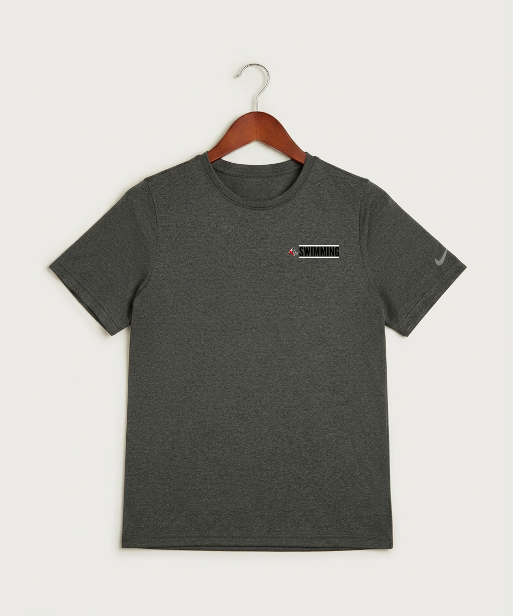 John Marshall High School Swim Dive Girls - Dark Smoke Heather Nike Youth Swoosh Sleeve rLegend Tee NKDX8787