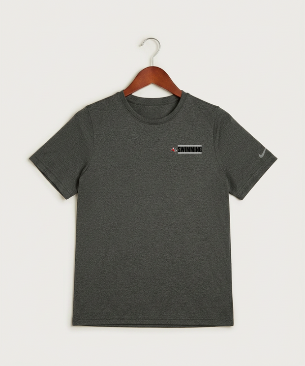 John Marshall High School Swim Dive Girls - Dark Smoke Heather Nike Youth Swoosh Sleeve rLegend Tee NKDX8787