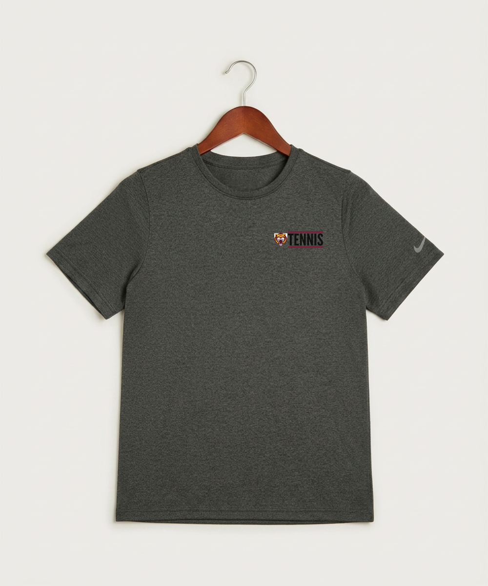 Stewartville High School Tennis (Coed) - Dark Smoke Heather Nike Youth Swoosh Sleeve rLegend Tee NKDX8787
