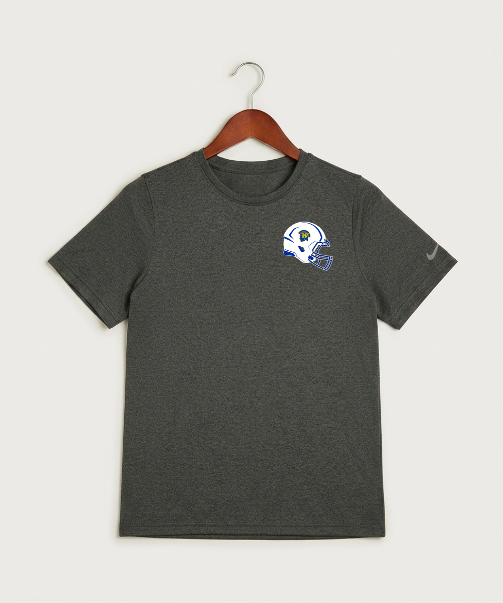 Wayzata High School Football (Boys) - Dark Smoke Heather Nike Youth Swoosh Sleeve rLegend Tee NKDX8787