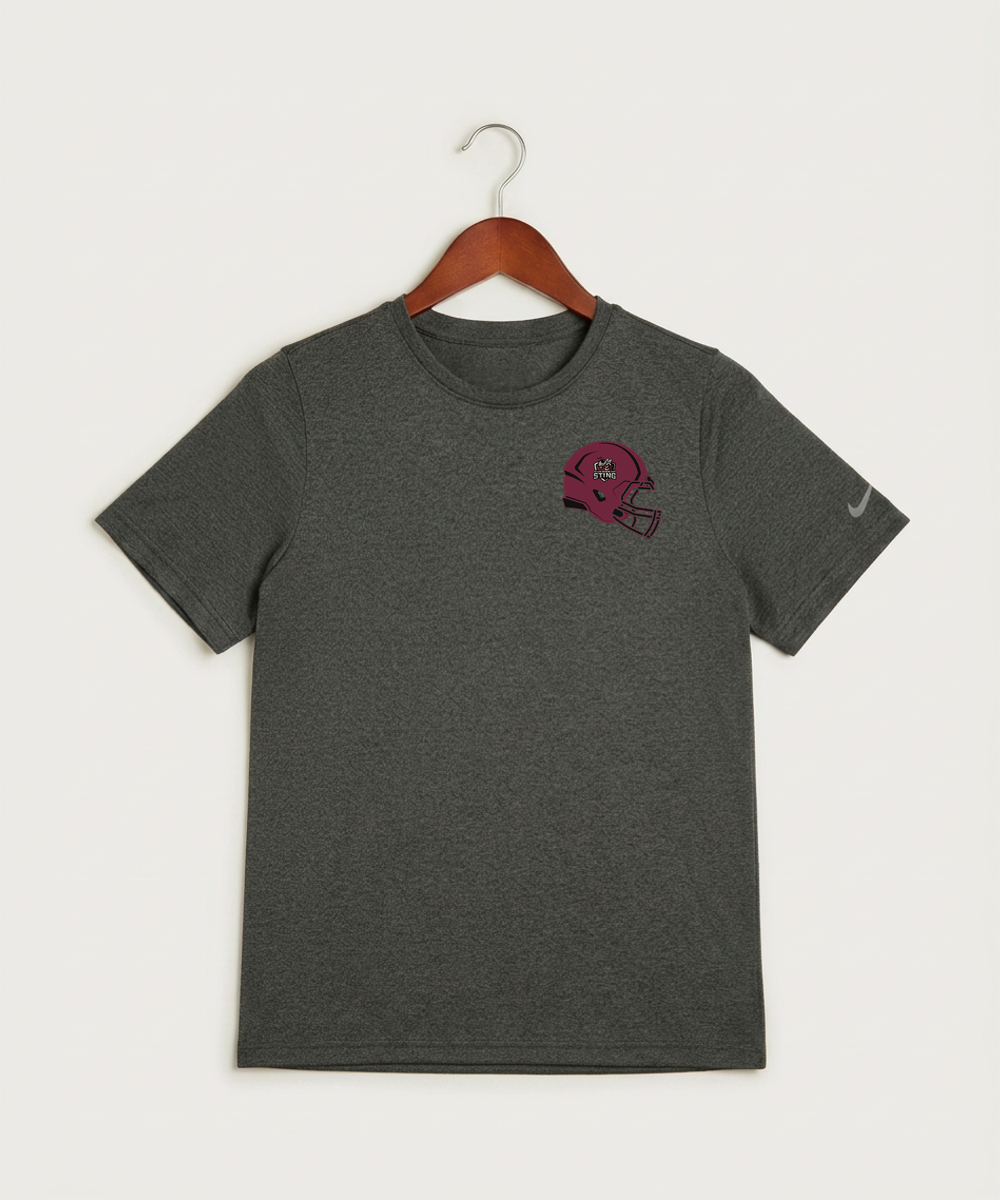 Yellow Medicine East High School Football (Boys) - Dark Smoke Heather Nike Youth Swoosh Sleeve rLegend Tee NKDX8787