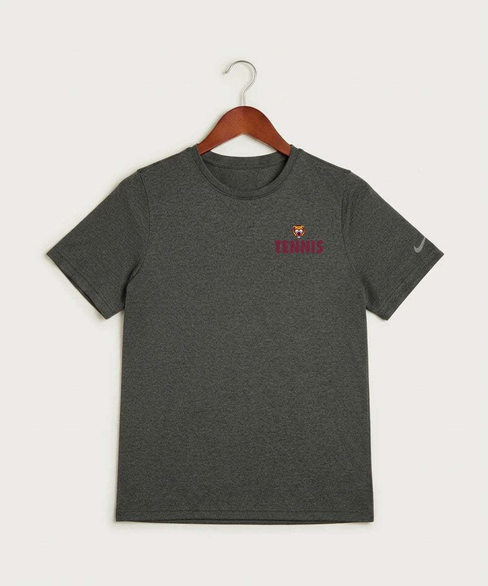 Stewartville High School Tennis (Coed) - Dark Smoke Heather Nike Youth Swoosh Sleeve rLegend Tee NKDX8787
