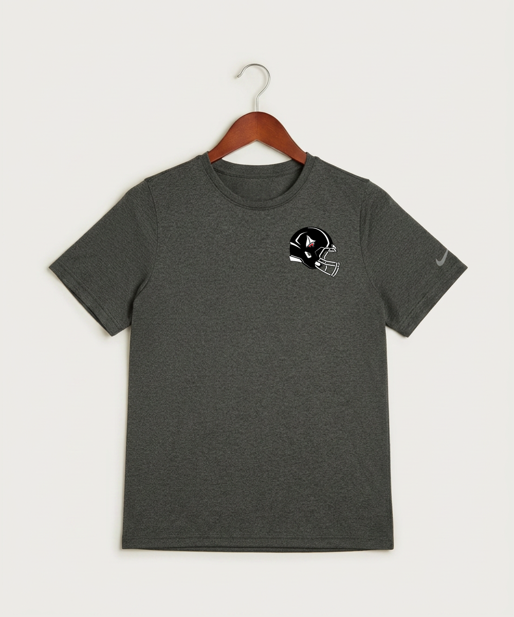 Detroit Lakes Community High School Football (Boys) - Dark Smoke Heather Nike Youth Swoosh Sleeve rLegend Tee NKDX8787
