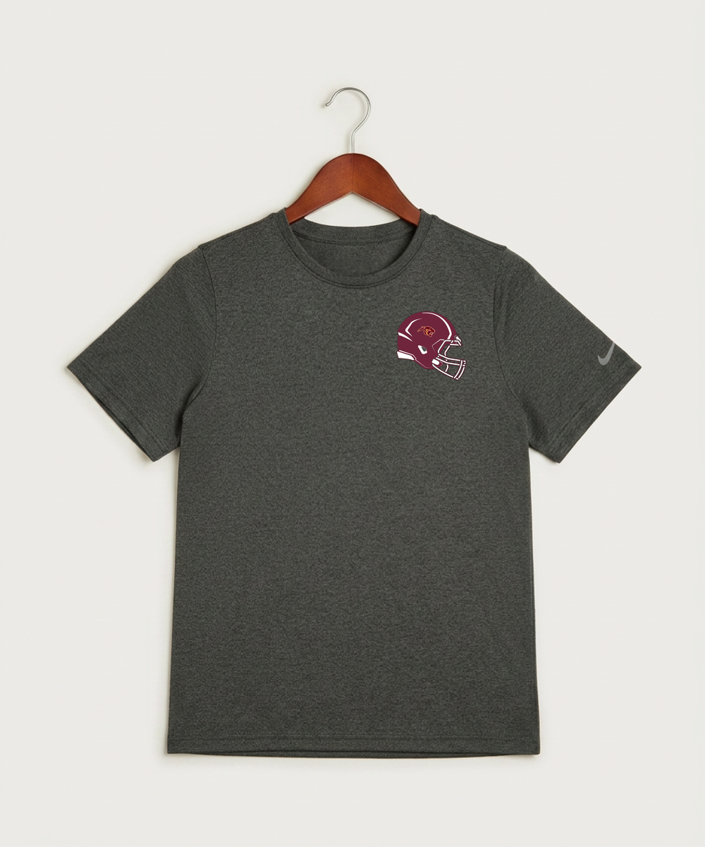 Pine Island High School Football (Boys) - Dark Smoke Heather Nike Youth Swoosh Sleeve rLegend Tee NKDX8787