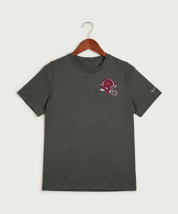 Pine Island High School Football (Boys) - Dark Smoke Heather Nike Youth Swoosh Sleeve rLegend Tee NKDX8787