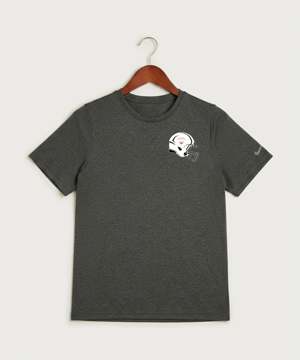 Alden-Conger-Glenville Emmons High School Football (Boys) - Dark Smoke Heather Nike Youth Swoosh Sleeve rLegend Tee NKDX8787