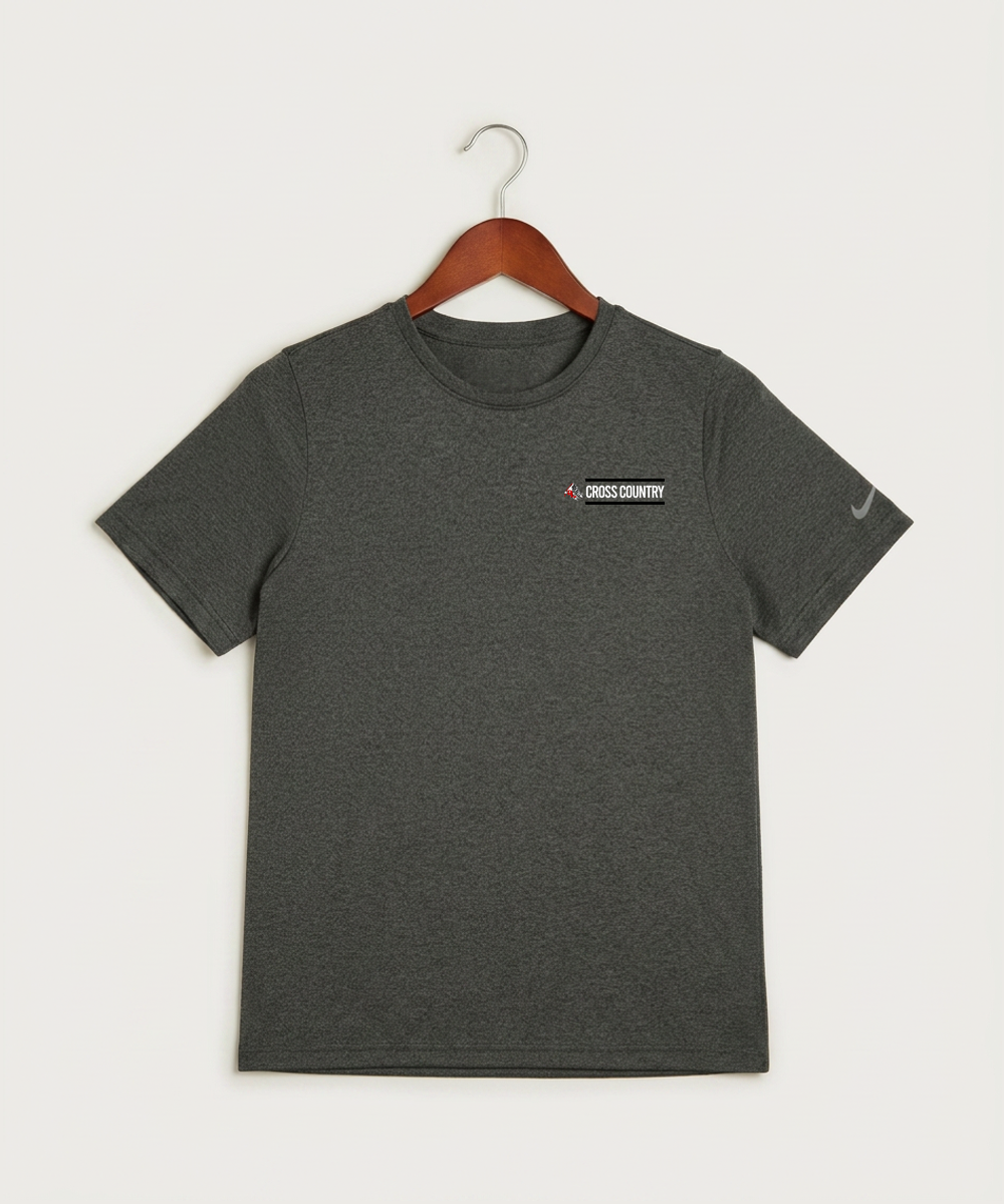 John Marshall High School Cross Country (Coed) - Dark Smoke Heather Nike Youth Swoosh Sleeve rLegend Tee NKDX8787