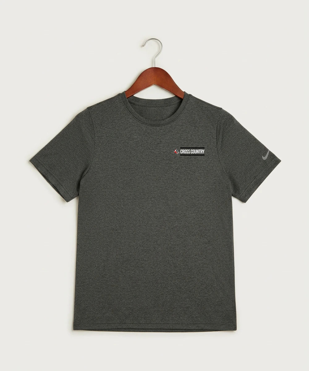 John Marshall High School Cross Country (Coed) - Dark Smoke Heather Nike Youth Swoosh Sleeve rLegend Tee NKDX8787