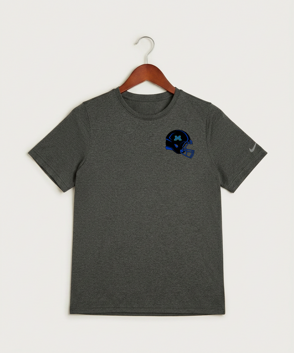 Minnewaska Area High School Football (Boys) - Dark Smoke Heather Nike Youth Swoosh Sleeve rLegend Tee NKDX8787