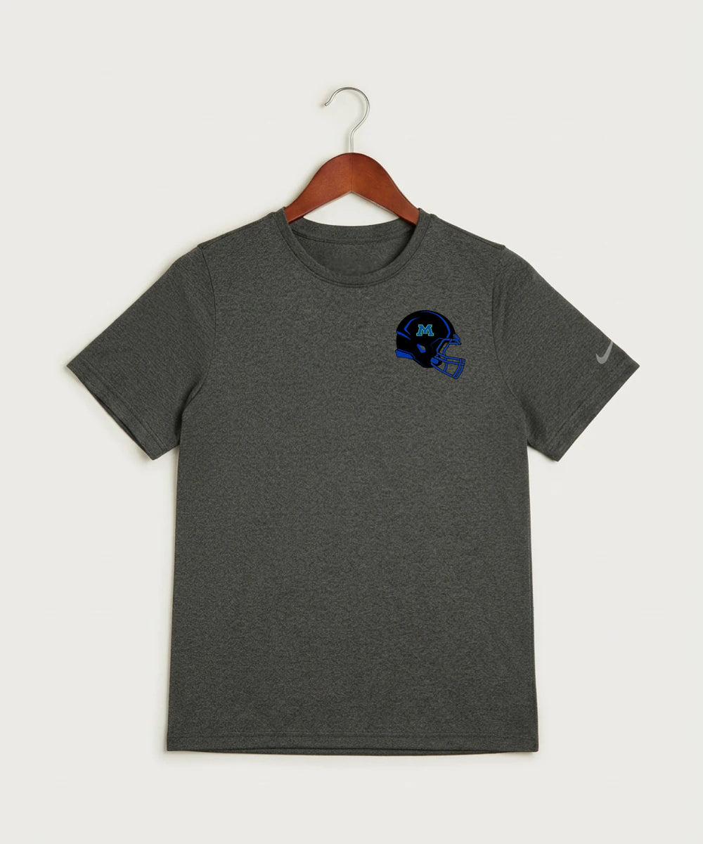 Minnewaska Area High School Football (Boys) - Dark Smoke Heather Nike Youth Swoosh Sleeve rLegend Tee NKDX8787