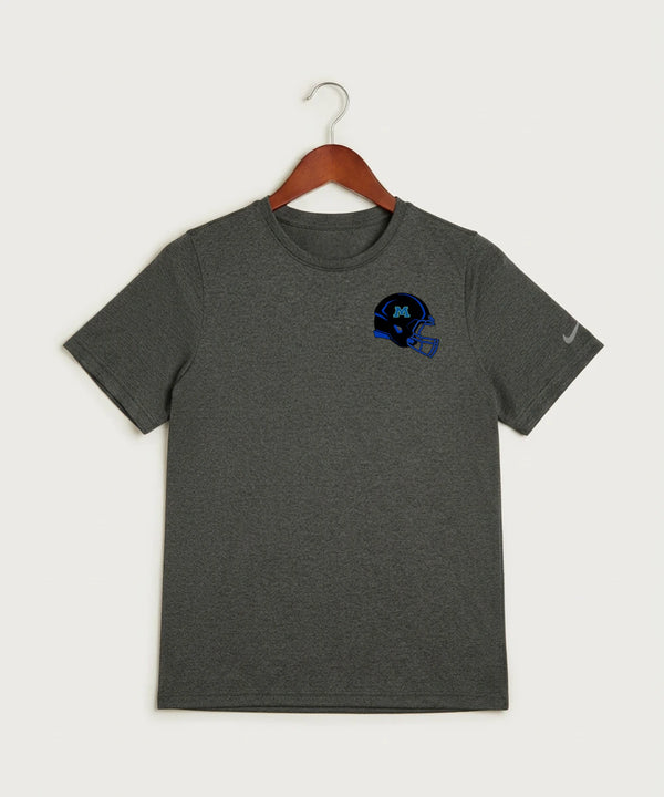 Minnewaska Area High School Football (Boys) - Dark Smoke Heather Nike Youth Swoosh Sleeve rLegend Tee NKDX8787