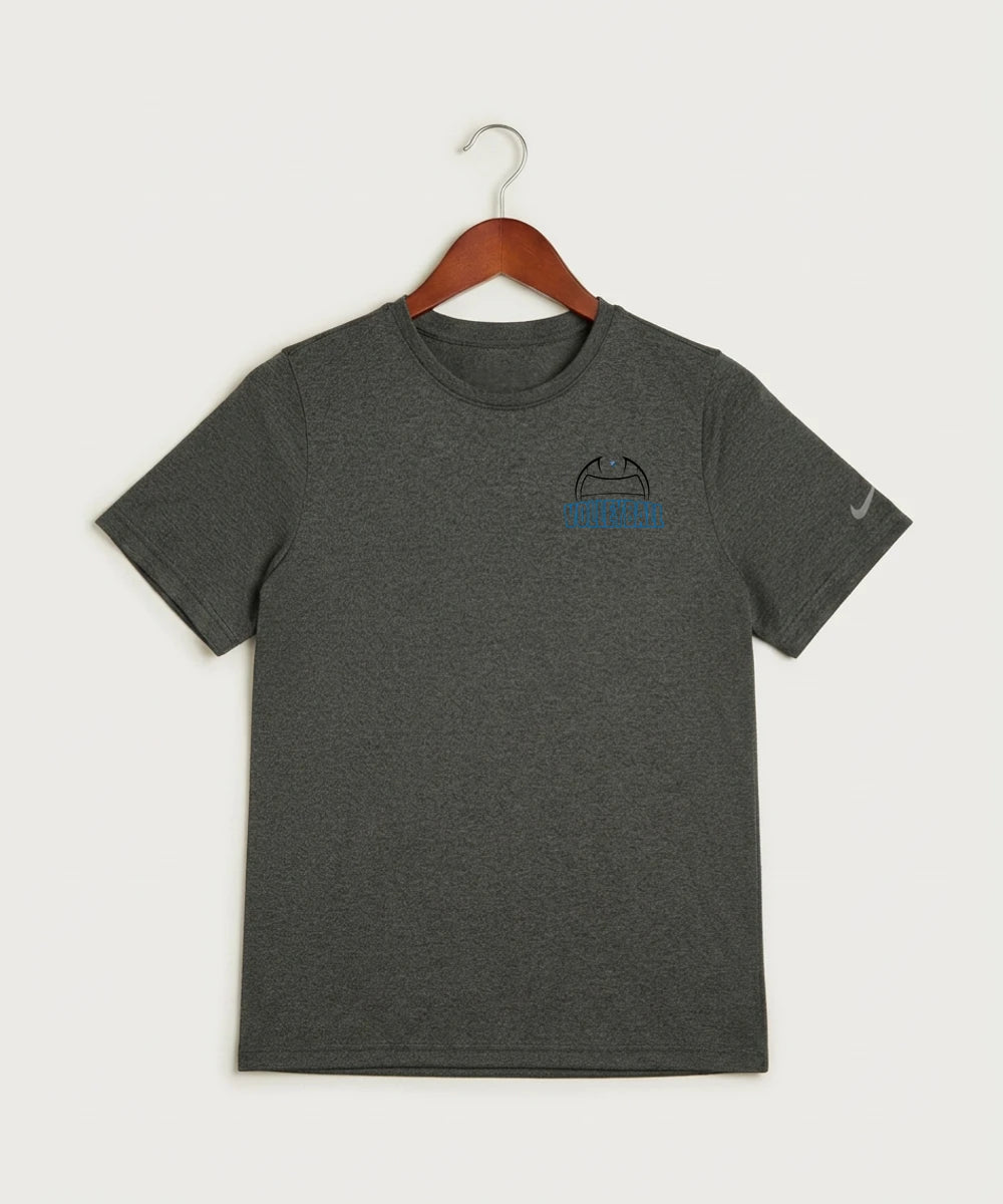 Eastview High School Volleyball (Girls) - Dark Smoke Heather Nike Youth Swoosh Sleeve rLegend Tee NKDX8787