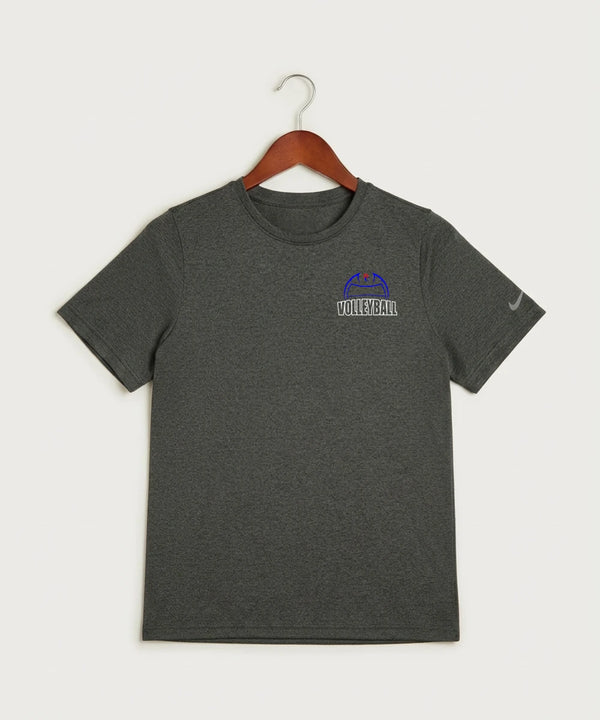 Davenport Central High School Volleyball (Girls) - Dark Smoke Heather Nike Youth Swoosh Sleeve rLegend Tee NKDX8787
