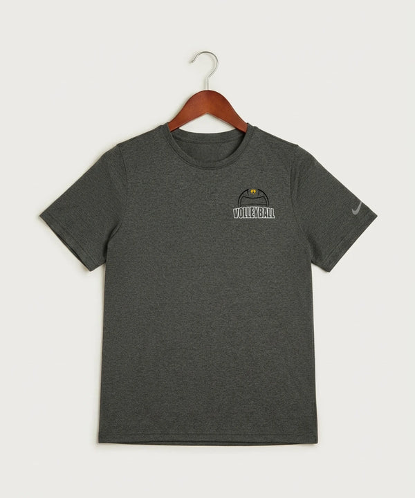 Byron High School Volleyball (Girls) - Dark Smoke Heather Nike Youth Swoosh Sleeve rLegend Tee NKDX8787