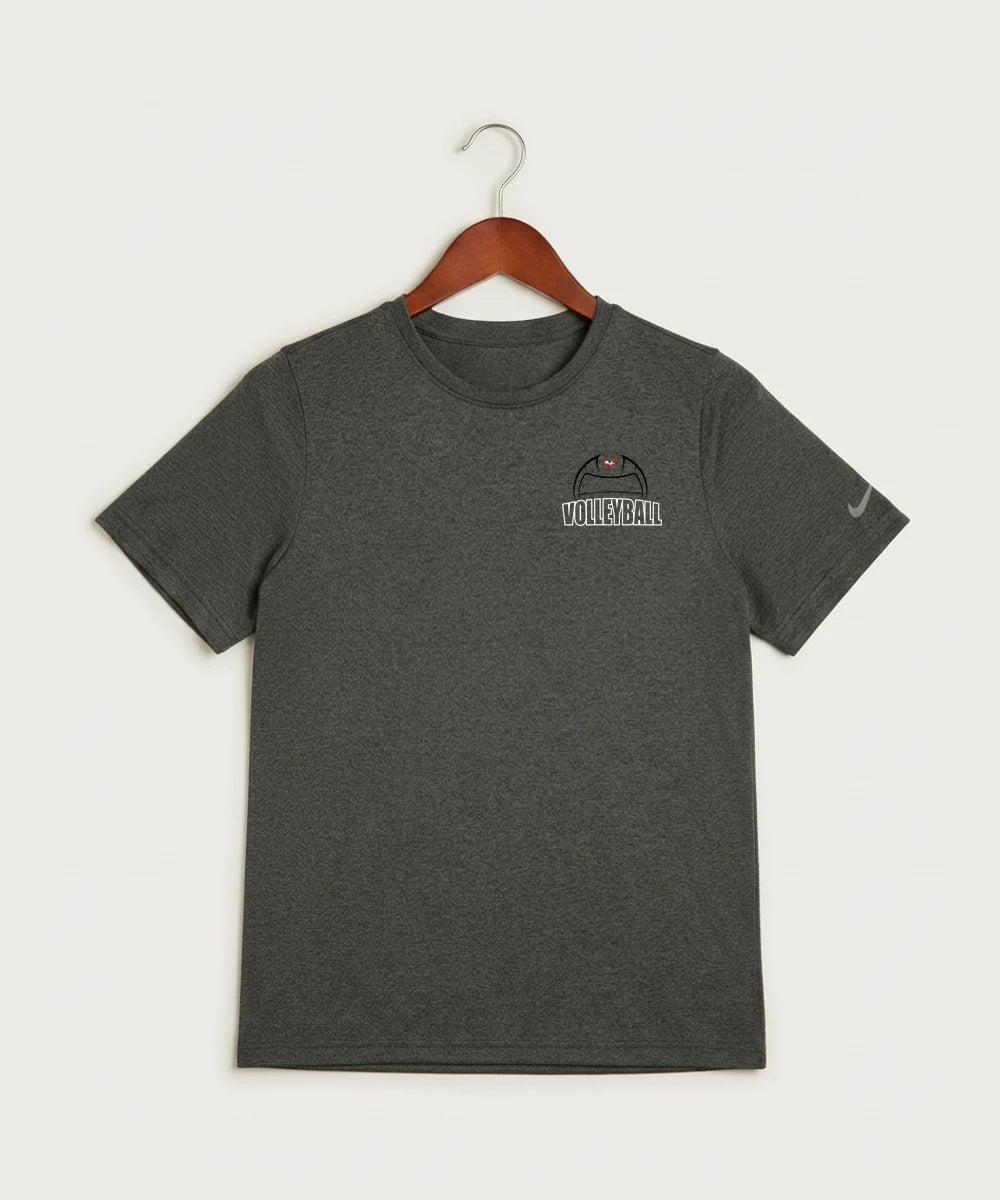 Wabasha Kellogg High School Volleyball (Girls) - Dark Smoke Heather Nike Youth Swoosh Sleeve rLegend Tee NKDX8787
