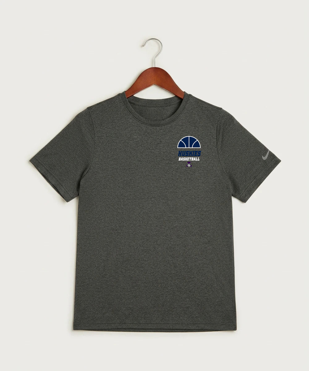 Albany High School Basketball (Boys) - Dark Smoke Heather Nike Youth Swoosh Sleeve rLegend Tee NKDX8787