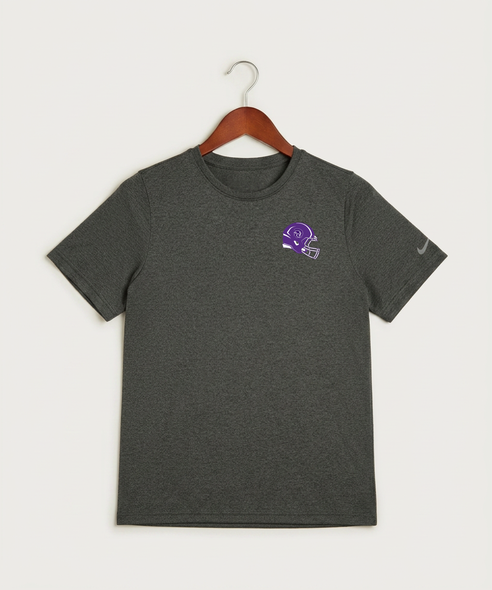 Barnesville High School Football (Boys) - Dark Smoke Heather Nike Youth Swoosh Sleeve rLegend Tee NKDX8787