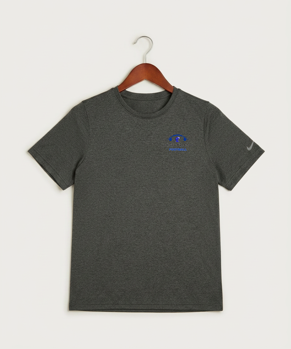 Lakeview High School Football (Boys) - Dark Smoke Heather Nike Youth Swoosh Sleeve rLegend Tee NKDX8787