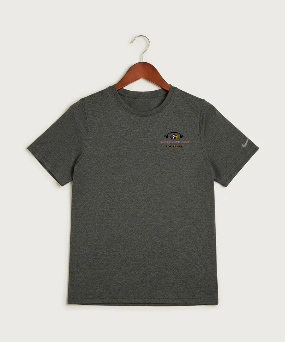Montevideo High School Football (Boys) - Dark Smoke Heather Nike Youth Swoosh Sleeve rLegend Tee NKDX8787