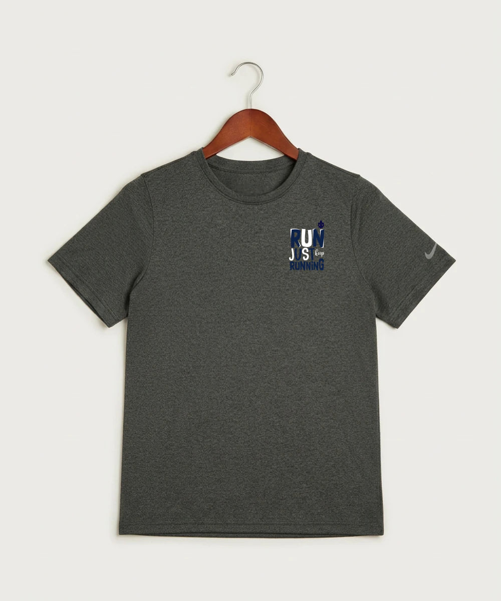 Saint Peter High School Athletics - Dark Smoke Heather Nike Youth Swoosh Sleeve rLegend Tee NKDX8787