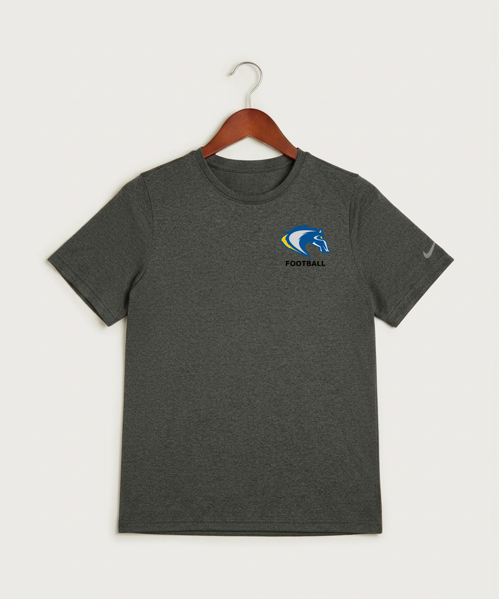Riverside High School Football general - Dark Smoke Heather Nike Youth Swoosh Sleeve rLegend Tee NKDX8787