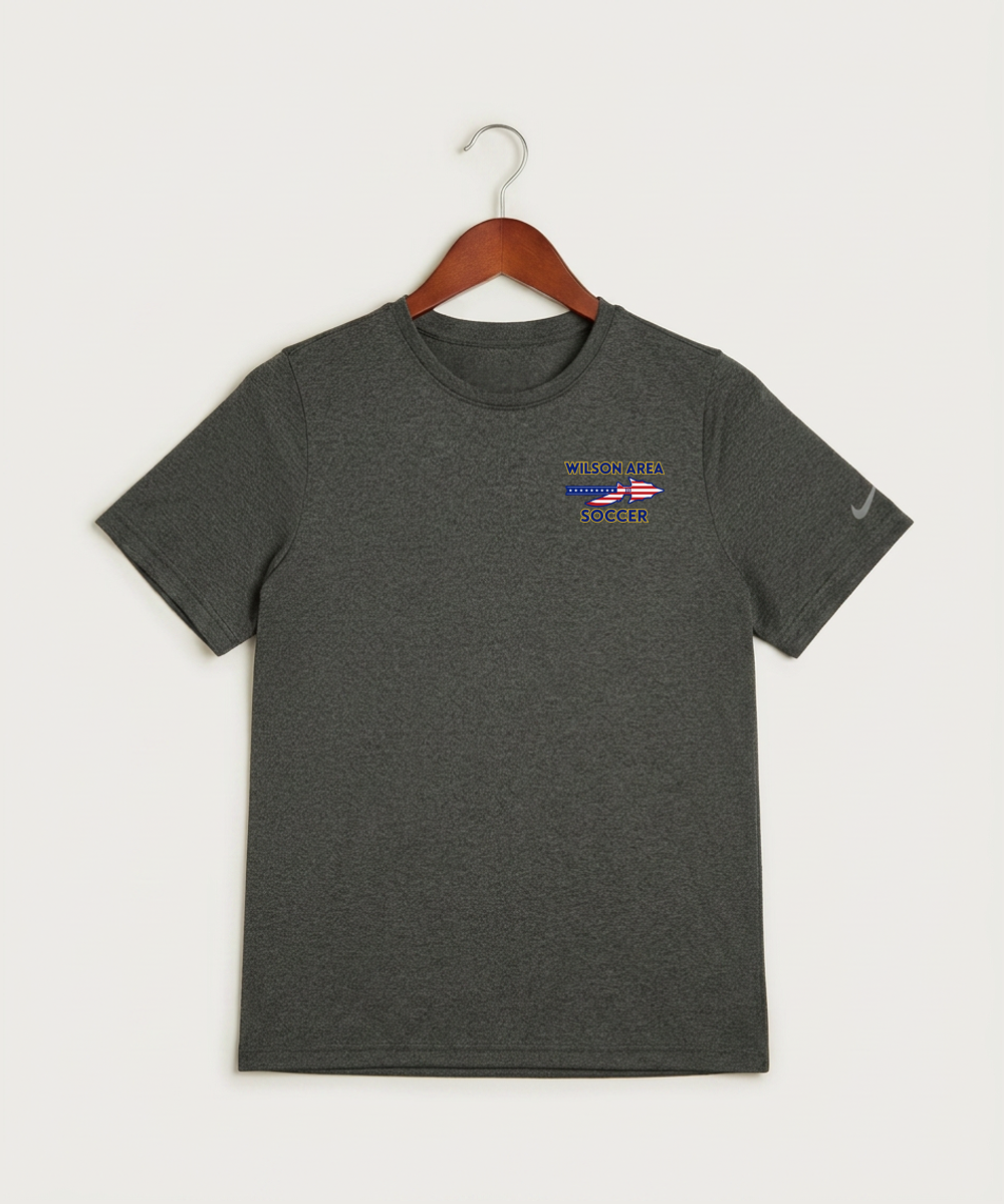 Wilson Area School Soccer Soccer - Dark Smoke Heather Nike Youth Swoosh Sleeve rLegend Tee NKDX8787