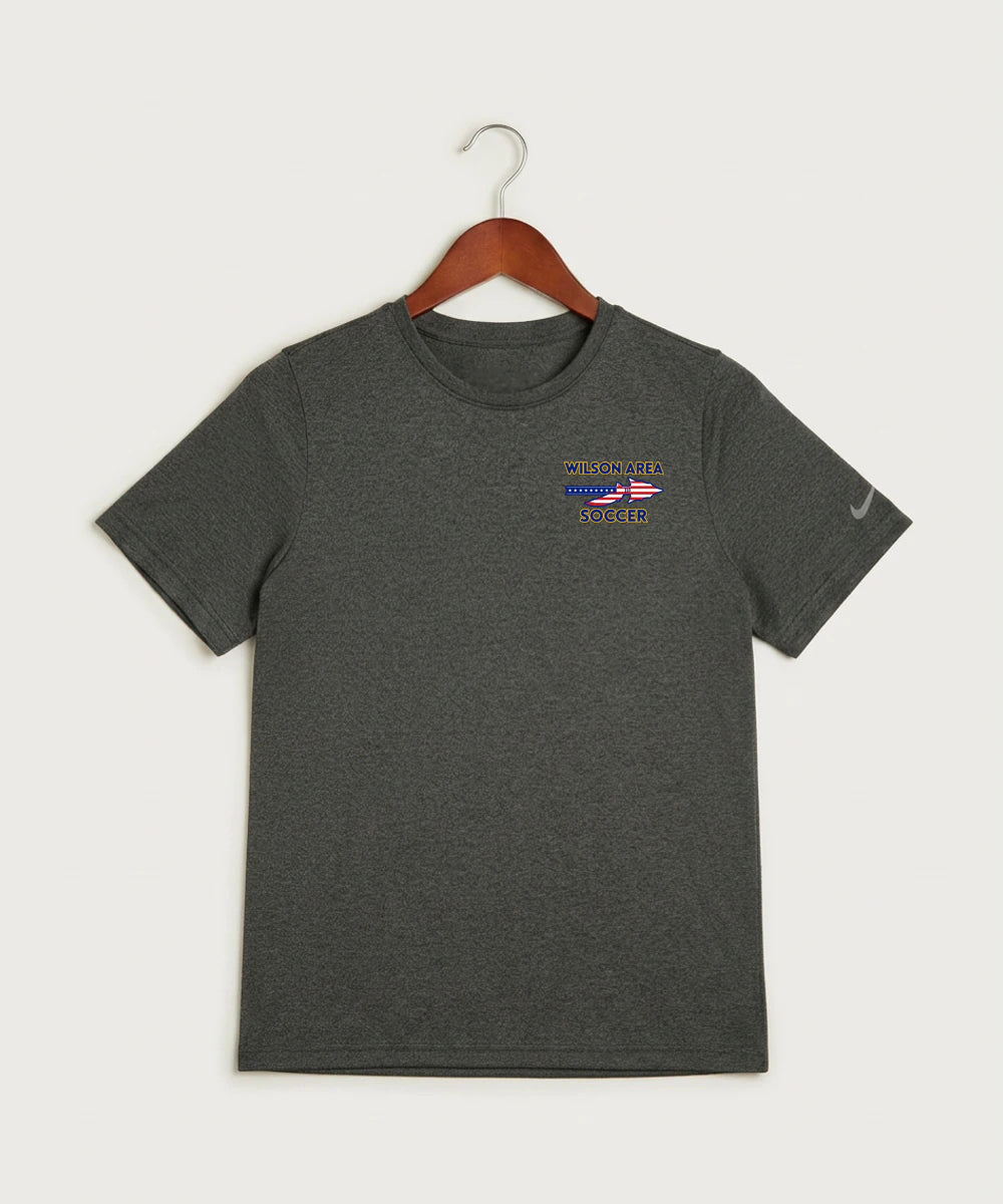 Wilson Area School Soccer Soccer - Dark Smoke Heather Nike Youth Swoosh Sleeve rLegend Tee NKDX8787