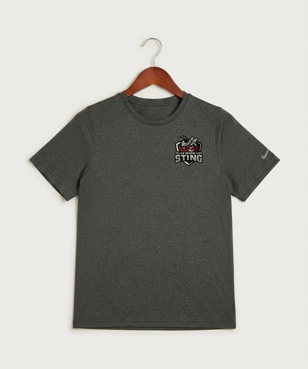 Yellow Medicine East High School Football (Boys) - Dark Smoke Heather Nike Youth Swoosh Sleeve rLegend Tee NKDX8787