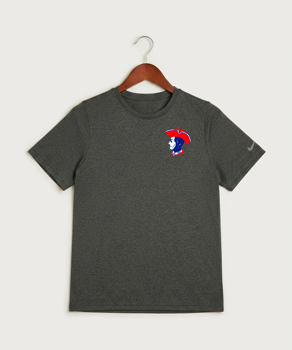 Hills-Beaver Creek High School Volleyball (Girls) - Dark Smoke Heather Nike Youth Swoosh Sleeve rLegend Tee NKDX8787