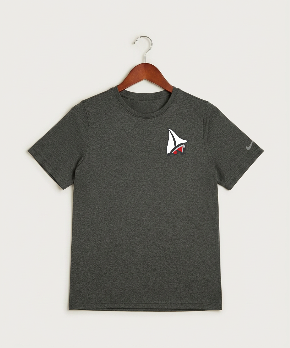 Detroit Lakes Community High School Football (Boys) - Dark Smoke Heather Nike Youth Swoosh Sleeve rLegend Tee NKDX8787
