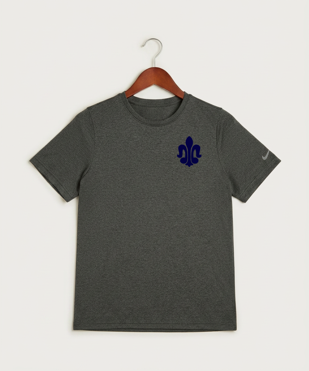 Saint Peter High School Athletics - Dark Smoke Heather Nike Youth Swoosh Sleeve rLegend Tee NKDX8787